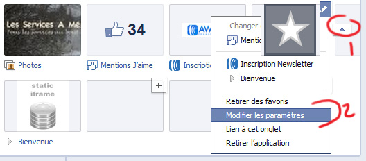 Modifier les vignettes d'applications Facebook