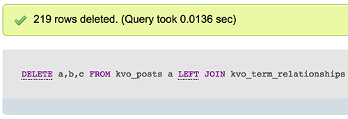 Revisions wordpress suppression sql