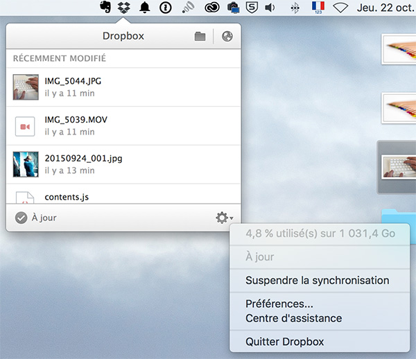 Préférences Dropbox