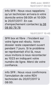 SFR Fibre RDV arbitraire