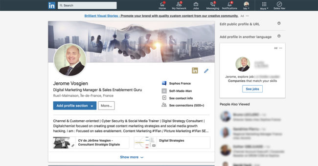 Profil Linkedin Jerome Vosgien