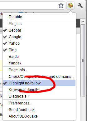 SEO Quake settings