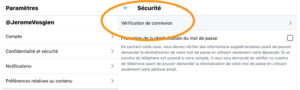 Double authentification Twitter